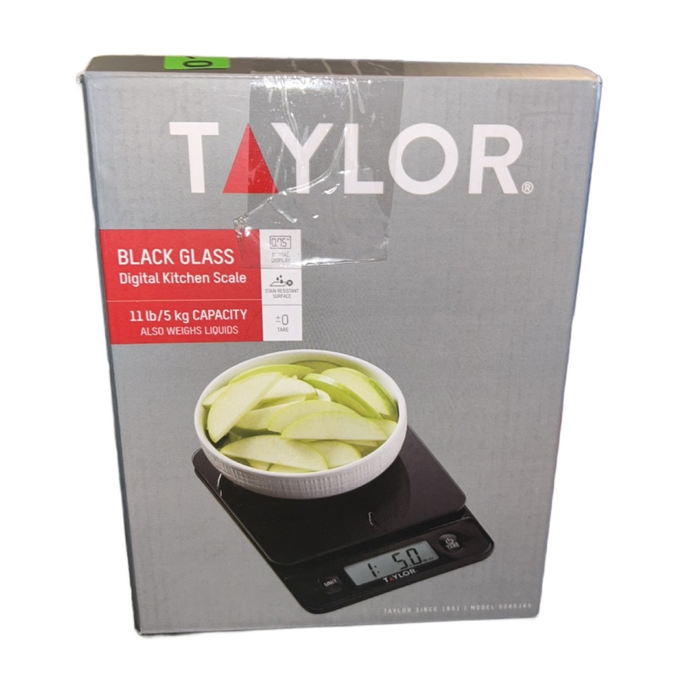Taylor Digital Black Glasd Package & Food Scale. Up to 11 lbs NWT